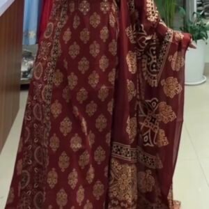 PREMIUM COTTON THREE PIECE GOWN SET